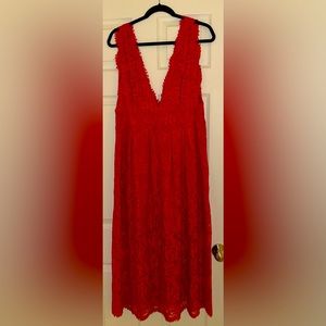 Red cocktail dress, lace